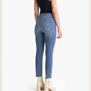 NWT MOTHER high waisted ankle fray jean 27 wander dust